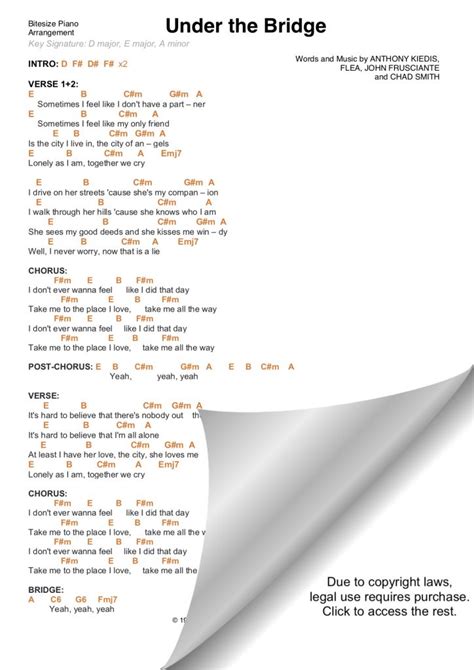 under the bridge lyrics|Under the Bridge .